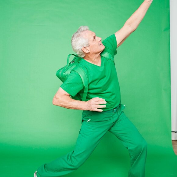 GREEN BACKPACK MONOCHROME VEGAN LEATHER - Picture 3 of 16